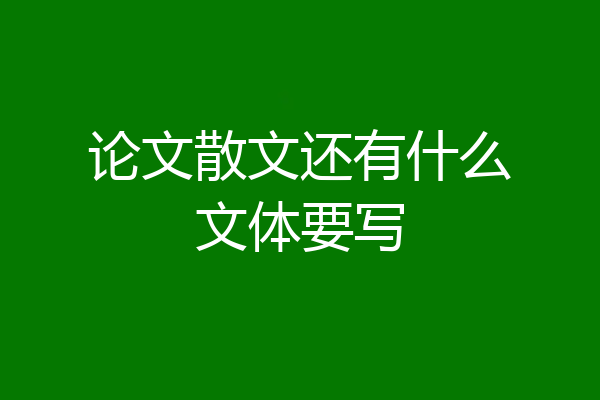 论文散文还有什么文体要写