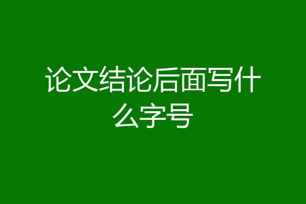 论文结论后面写什么字号