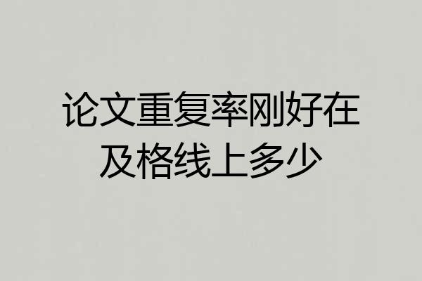 论文重复率刚好在及格线上多少
