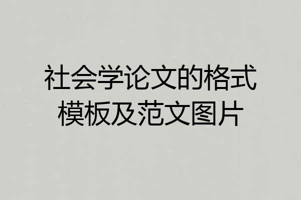社会学论文的格式模板及范文图片