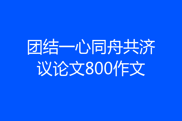 团结一心同舟共济议论文800作文