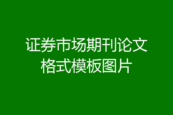 证券市场期刊论文格式模板图片