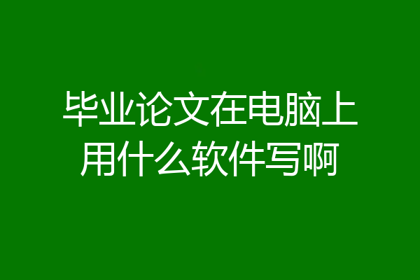 毕业论文在电脑上用什么软件写啊