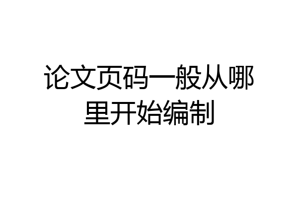论文页码一般从哪里开始编制