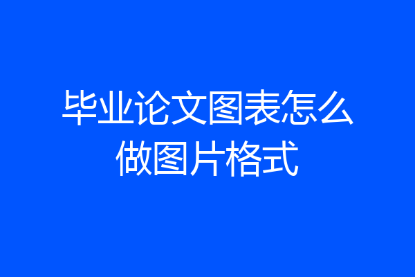 毕业论文图表怎么做图片格式