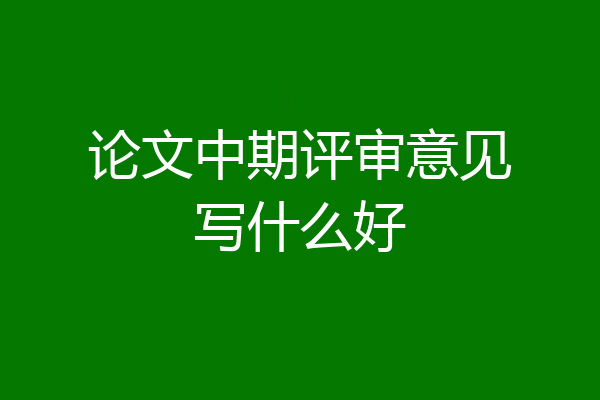 论文中期评审意见写什么好