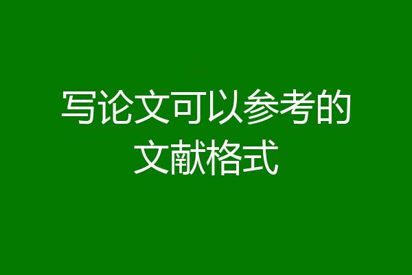写论文可以参考的文献格式