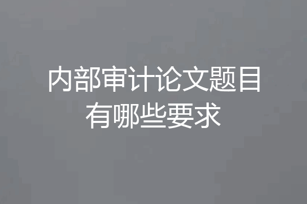 内部审计论文题目有哪些要求