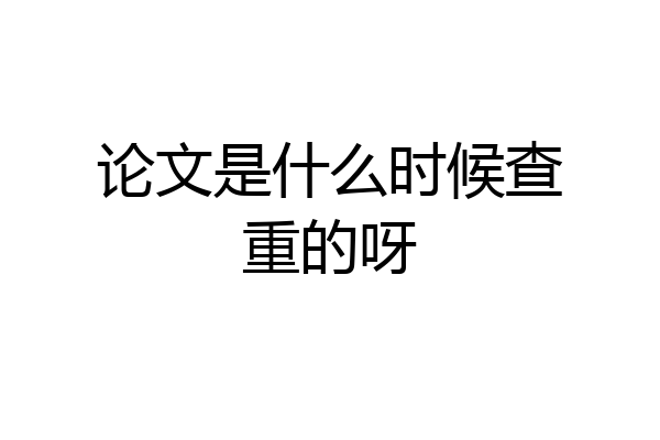 论文是什么时候查重的呀