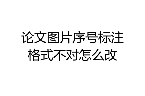 论文图片序号标注格式不对怎么改