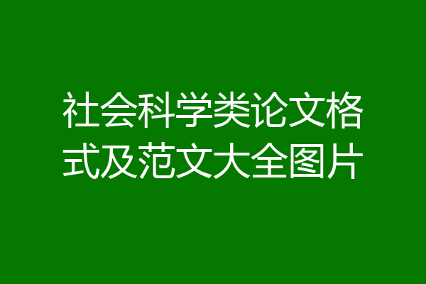 社会科学类论文格式及范文大全图片