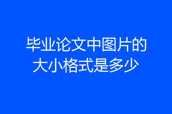 毕业论文中图片的大小格式是多少