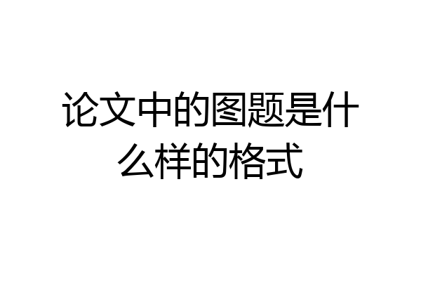 论文中的图题是什么样的格式