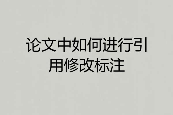 论文中如何进行引用修改标注