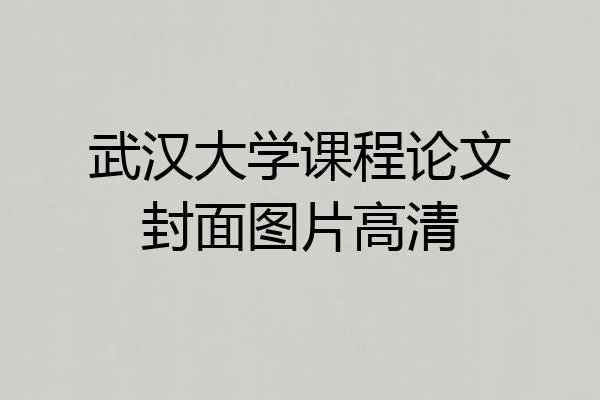 武汉大学课程论文封面图片高清