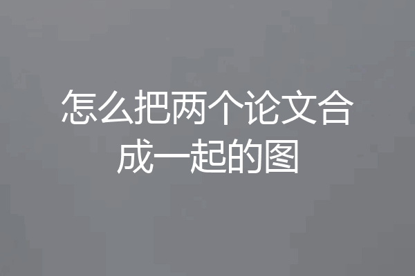 怎么把两个论文合成一起的图