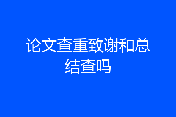 论文查重致谢和总结查吗