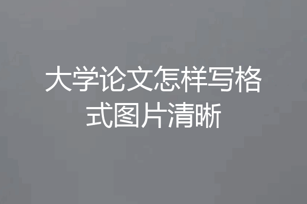 大学论文怎样写格式图片清晰