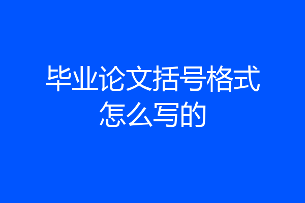 毕业论文括号格式怎么写的