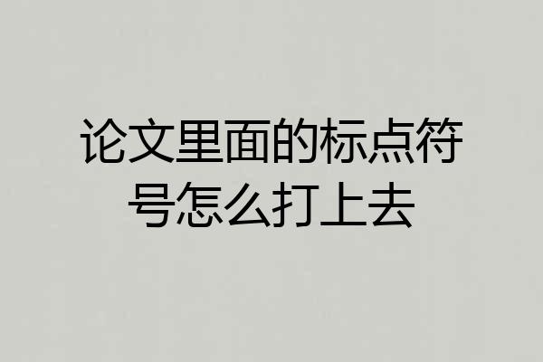 论文里面的标点符号怎么打上去