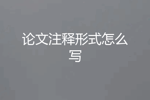 论文注释形式怎么写