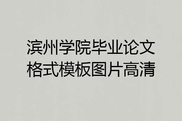 滨州学院毕业论文格式模板图片高清