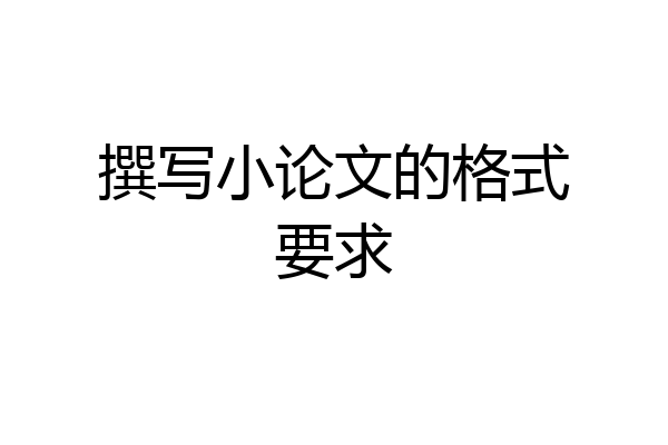 撰写小论文的格式要求
