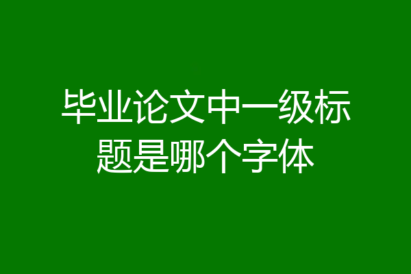 毕业论文中一级标题是哪个字体