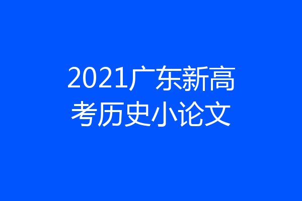 2021广东新高考历史小论文