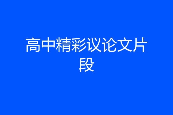 高中精彩议论文片段