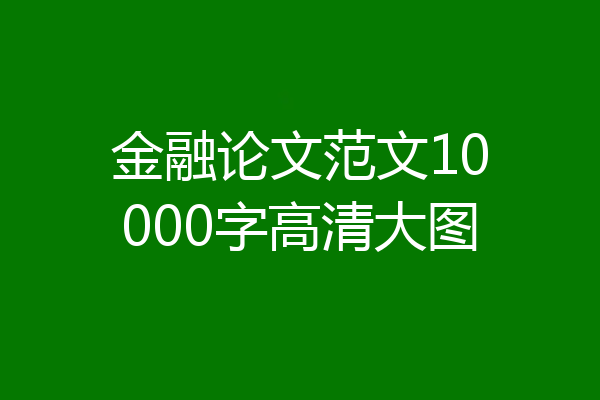 金融论文范文10000字高清大图