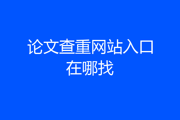 论文查重网站入口在哪找