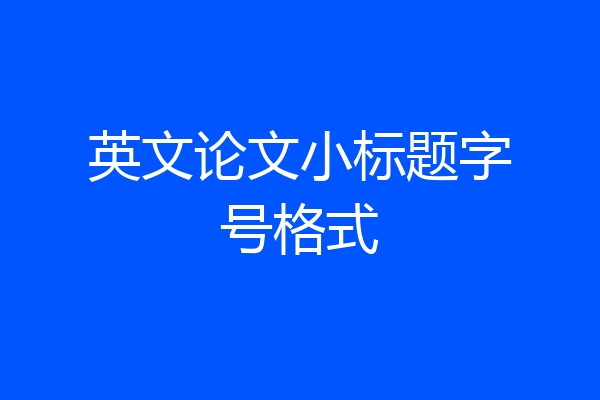 英文论文小标题字号格式