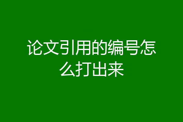 论文引用的编号怎么打出来
