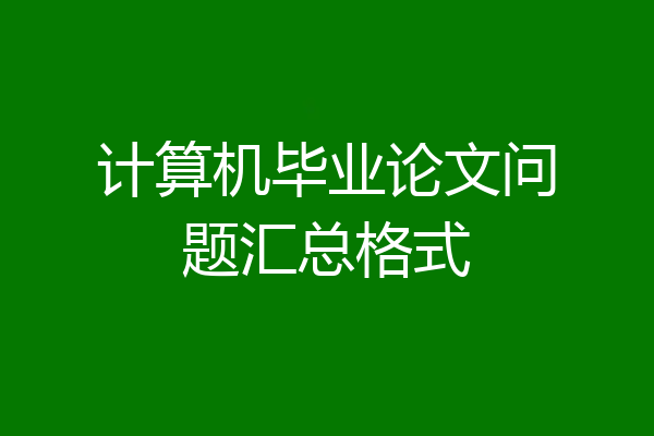 计算机毕业论文问题汇总格式