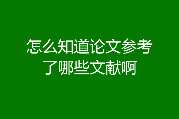 怎么知道论文参考了哪些文献啊