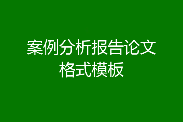 案例分析报告论文格式模板