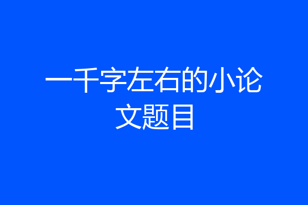 一千字左右的小论文题目