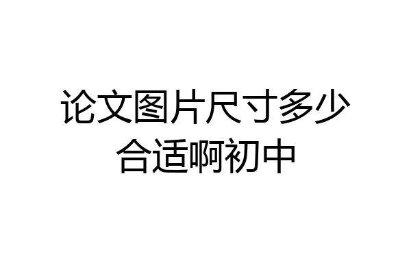 论文图片尺寸多少合适啊初中