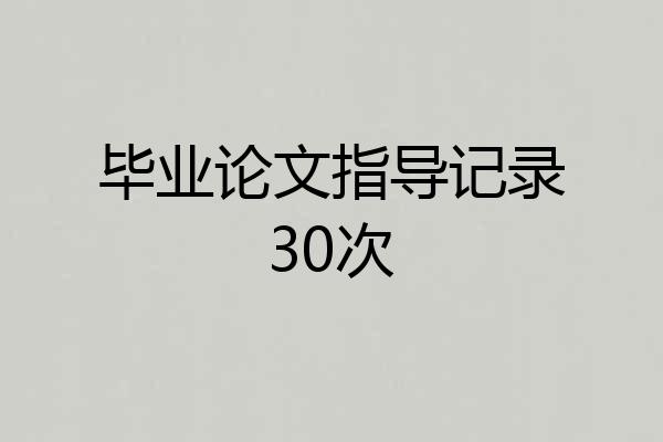 毕业论文指导记录30次