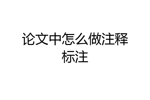 论文中怎么做注释标注