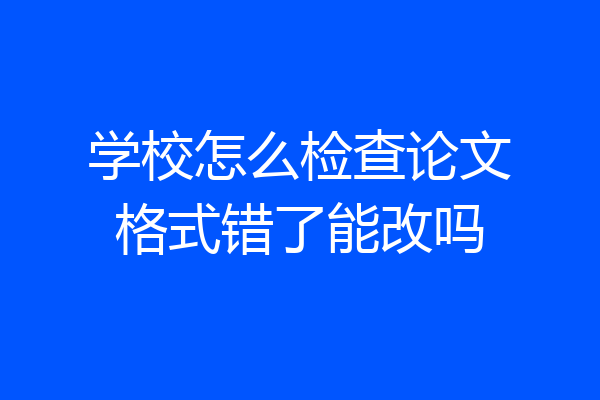 学校怎么检查论文格式错了能改吗