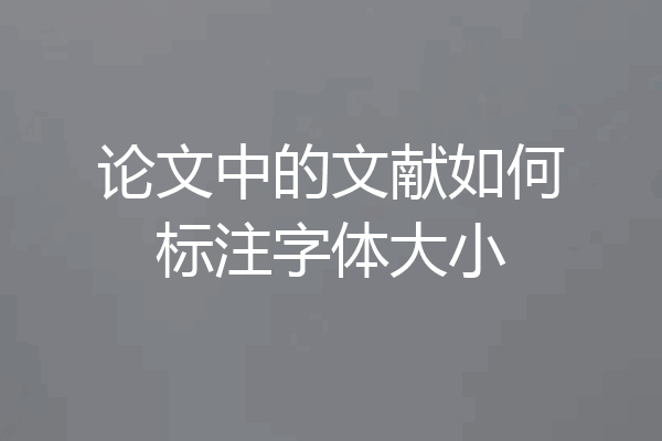 论文中的文献如何标注字体大小