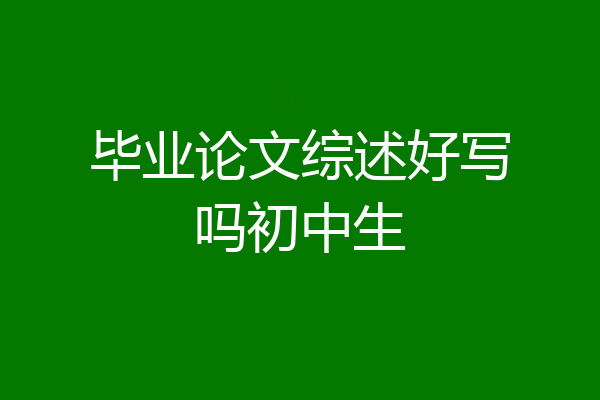 毕业论文综述好写吗初中生