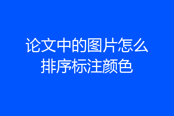论文中的图片怎么排序标注颜色
