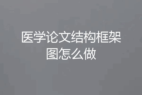 医学论文结构框架图怎么做