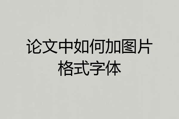 论文中如何加图片格式字体