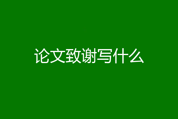 论文致谢写什么