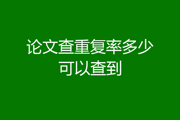 论文查重复率多少可以查到