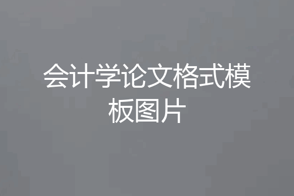 会计学论文格式模板图片